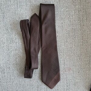 Givenchy Dark Brown Diagonal Striped Tie 100% Silk